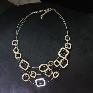 Silver Geometric Statement Necklace